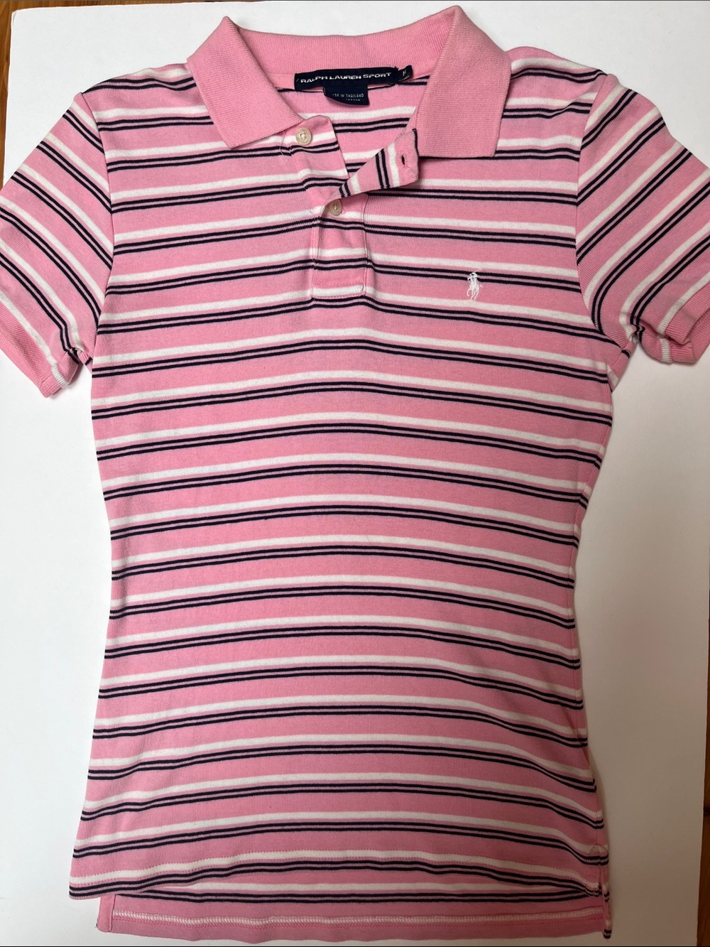 Ralph Lauren polo’s 3 top bundle of Pink, Light Blue & Brown/beige Striped - Picture 2 of 9